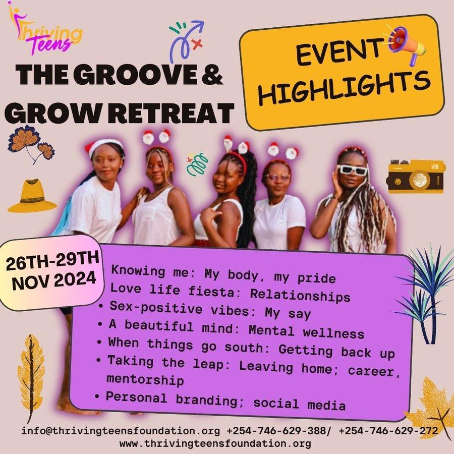 Poster: The Groove & Grow Retreat event highlights, 26th–29th November 2024